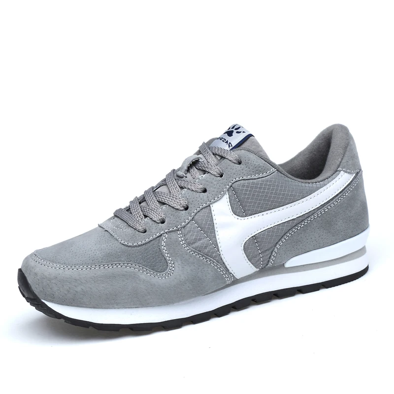 Gray 02 Valstone/мужские кроссовки из натуральной кожи; дышащая повседневная обувь; нескользящая уличная прогулочная обувь; легкая резиновая подошва на шнуровке - Цвет: Gray 02
