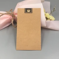 kraft paper price gift metal inlaid tag hole british style design blank diy rectangle square clothing hang tags 9x5cm 100pcslot