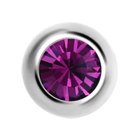 Purple 10 шт./лот 3 4 5 мм набор кристальных камней, Титан пирсинг в виде маленьких шариков 14/16G Аксессуары для пирсинга, ювелирное изделие для тела, Запчасти - Окраска металла: Purple