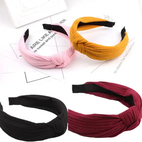 

Women Turban Crochet Knitted Headwrap Headband New Stretch Boho Hairband Elastic Turban Running Headwrap Hair Band Accessories
