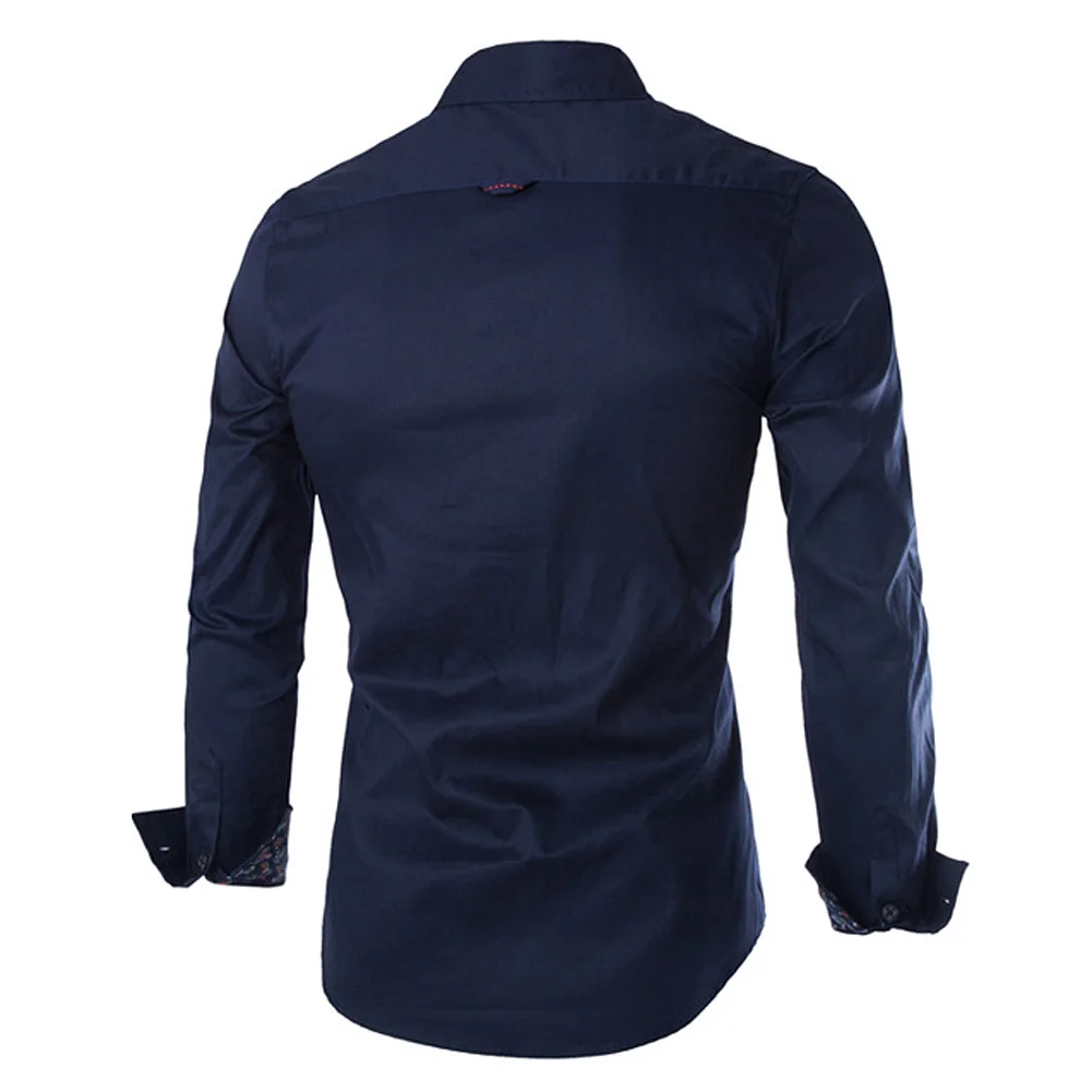 Мужская рубашка с длинным рукавом вышивкой|camisa masculina|brand men shirtsfashion man shirt |