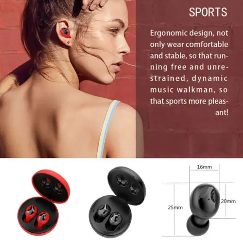 Мини Двойные V5.0 беспроводные наушники Bluetooth стерео звуковые с двойным микрофоном