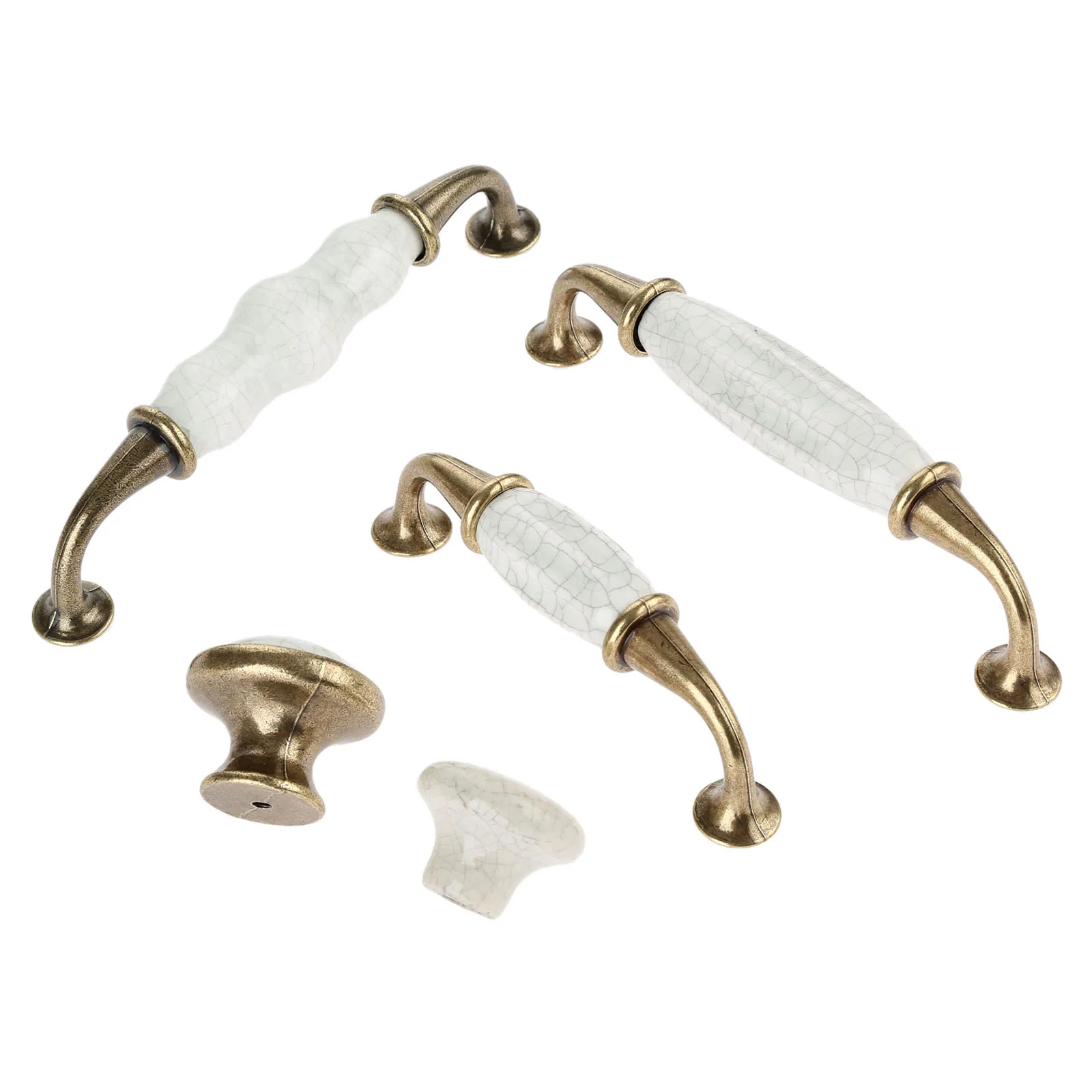 

1Pc White Ceramic Door Handles European Antique Furniture Handles Drawer Pulls Kitchen Cabinet Knobs and Handles Home Decor