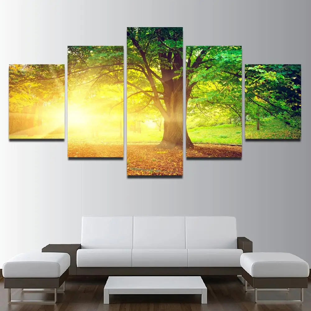 

Drop shipping 5 Panel Wall Art Pictures Canvas Painting abstract canvas poster painting decoration for living room LW057