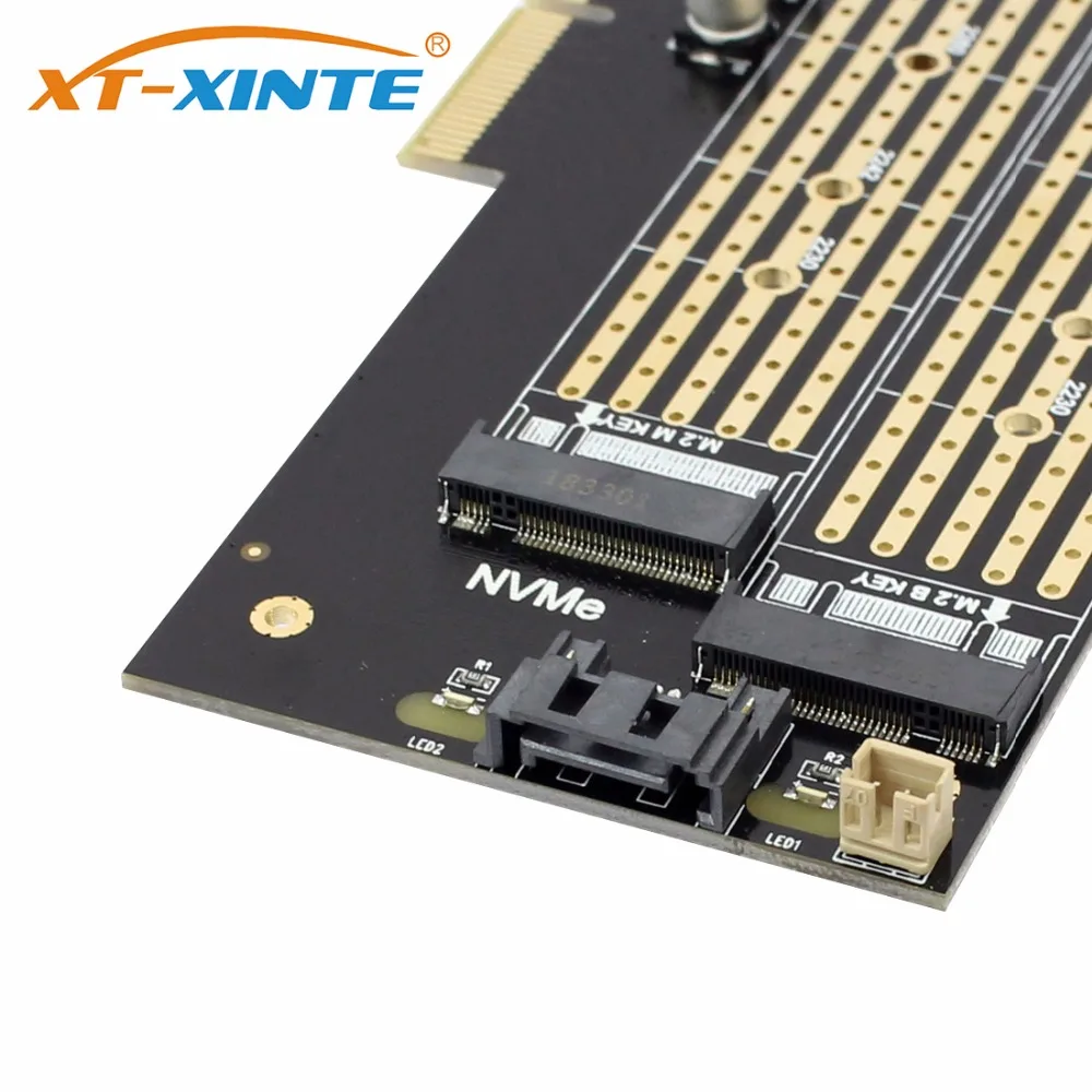 XT-XINTE SK7 M.2 for NVMe SSD NGFF to PCIE X4 Riser Card Adapter M Key B KEY Dual Interface card Support PCI Express3.0 | Компьютеры и
