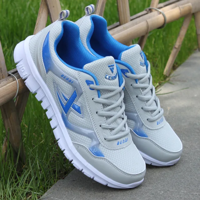 2020 New hot men casual shoes breathable mesh lace-up white sneakers comfortable gingham man plus size | Обувь