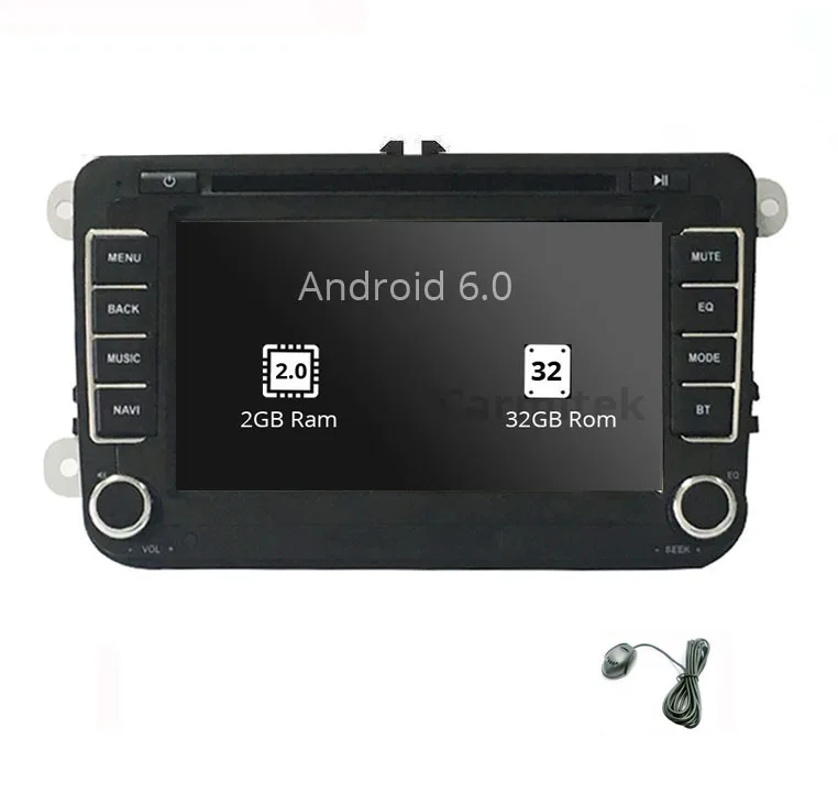 2GB 32GB Mic Android Мультимедиа Радио gps навигация двойной din для vw polo sedan scirocco Caddy Passat b6 b7 DVD volkswagen golf 4 5 6 - Цвет: 2GB 32GB Mic