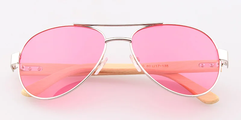 Red Lens Солнцезащитные очки aviador женские брендовые бамбуковые солнцезащитные очки градиентные коричневые UV400 очки Разноцветные золотые оправы очки GB1001 - Цвет линз: Red Lens