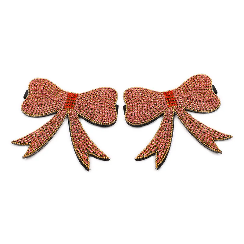 High Quality 1 Pair Red Bow Rhinestone Crystal for High Heels Shoes Manual DIY Shoe Decorations Wedding Party Shoes Accessories