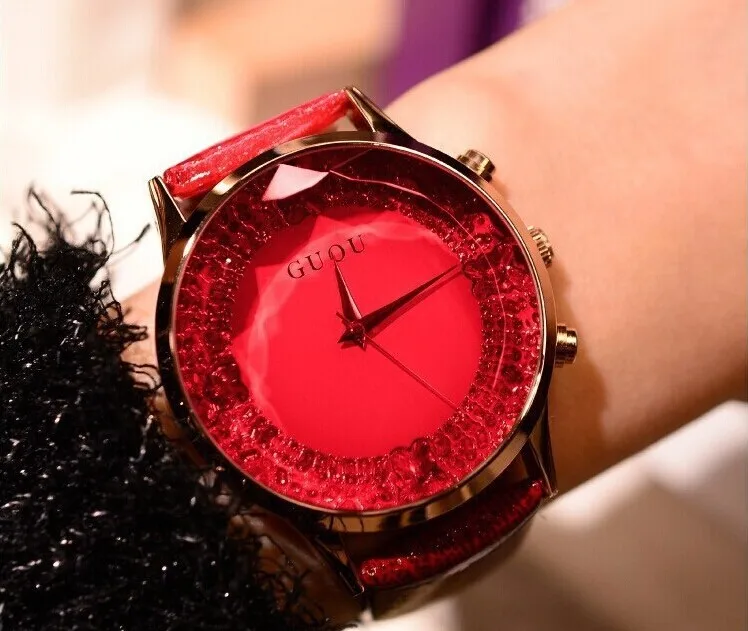 Женские наручные часы с бриллиантами из натуральной кожи|reloj brand|reloj fashionreloj reloj |