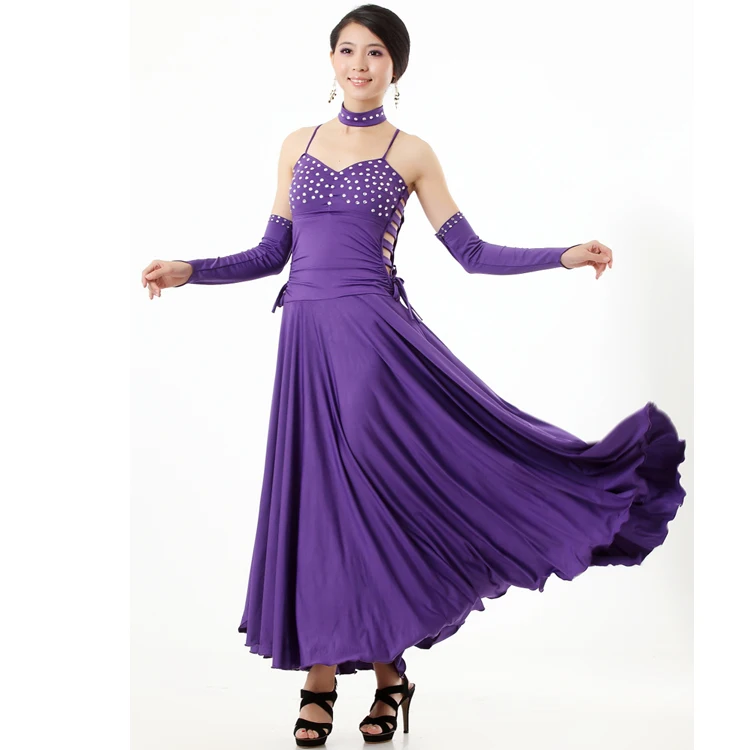 Разноцветное платье для современных танцев бальных вальса фокстрота Танго