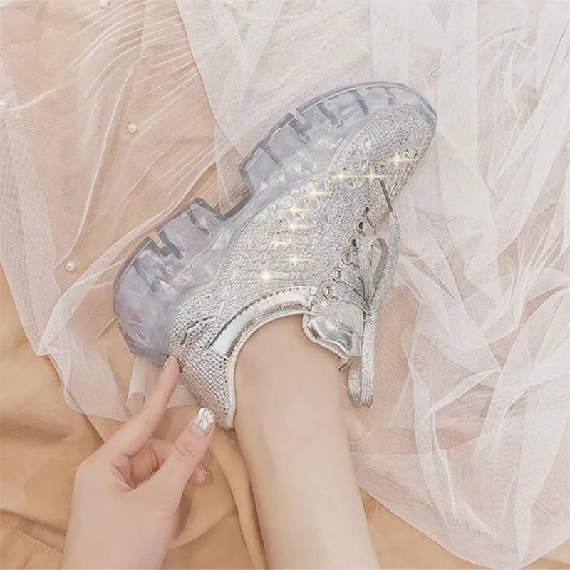 Женские прозрачные кроссовки Harajuku брендовые весенние на платформе Желейная