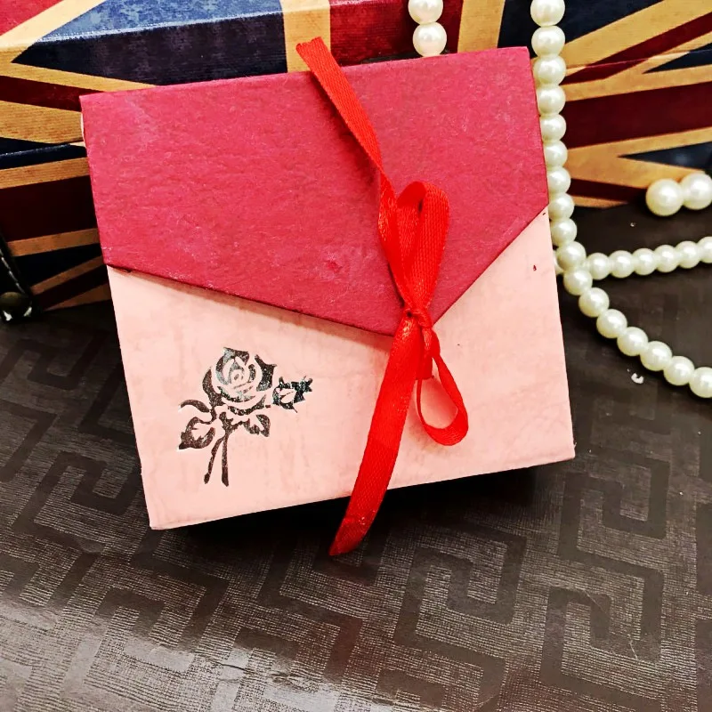 Jewelry packaging gift box2pcs9*9*3cm cute red powder purple-blue earring box wholesale bracelet ring zhiku | Украшения и