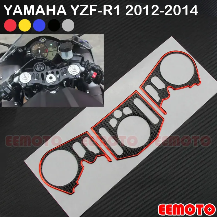 Motorcycle Motorbike Pad Triple Tree Top Clamp Upper Front End Decals Stickers For Yamaha YZF1000 YZF R1 YZF-R1 2012 2013 2014