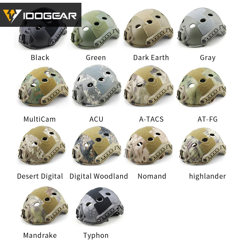 IDOGEAR Tacitcal Быстрый Шлем PJ Тип Расширенная настройка w/NVG кожух + Боковая рейка