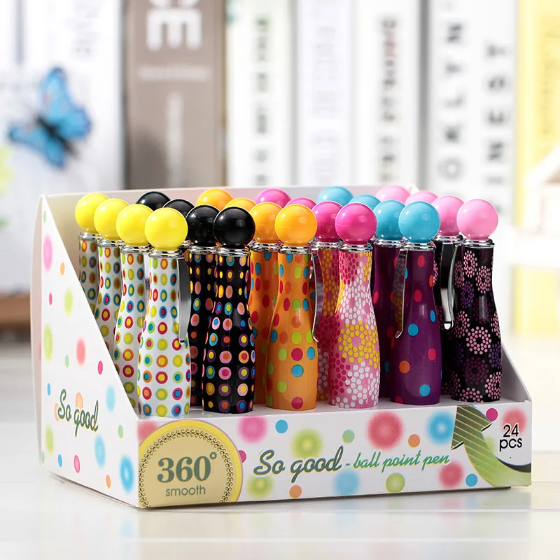 (24 шт./лот) 2016 новинка креативная искусственная красочная точка Шариковая ручка
