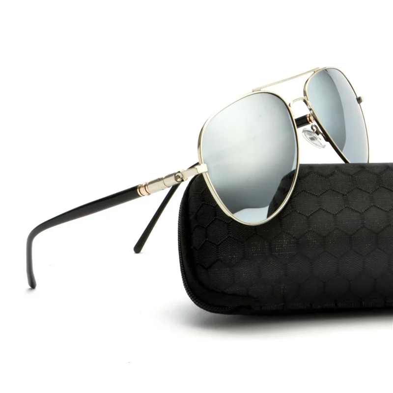 Солнцезащитные очки унисекс с поляризационными стеклами круглые зеркальные для