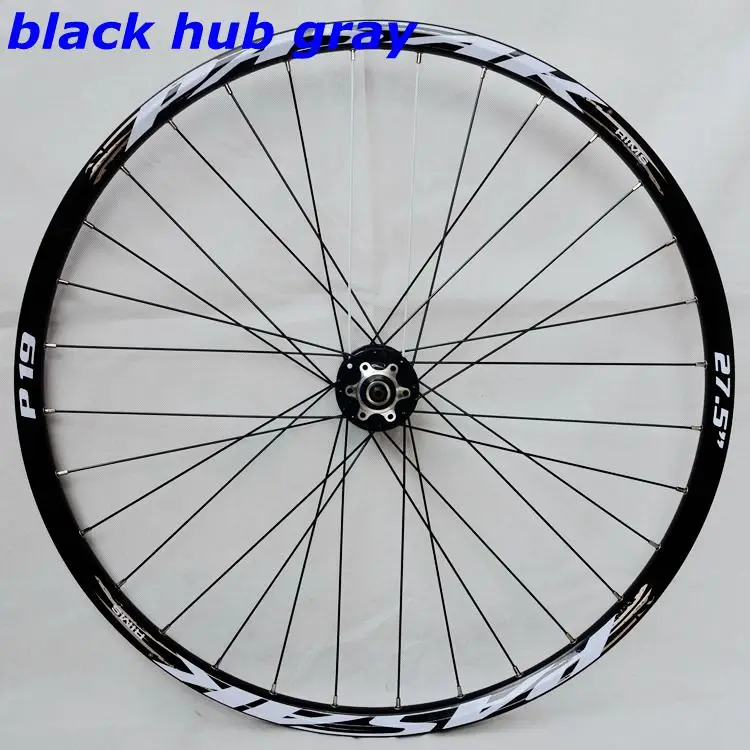27.5 black hub gray 2" 29" 27,5-дюймовые дисковые тормоза на горном велосипеде переднее колесо 6-луночное Центральный замок MTB велосипед переднее колесо 2 Герметичный Подшипник - Цвет: 27.5 black hub gray