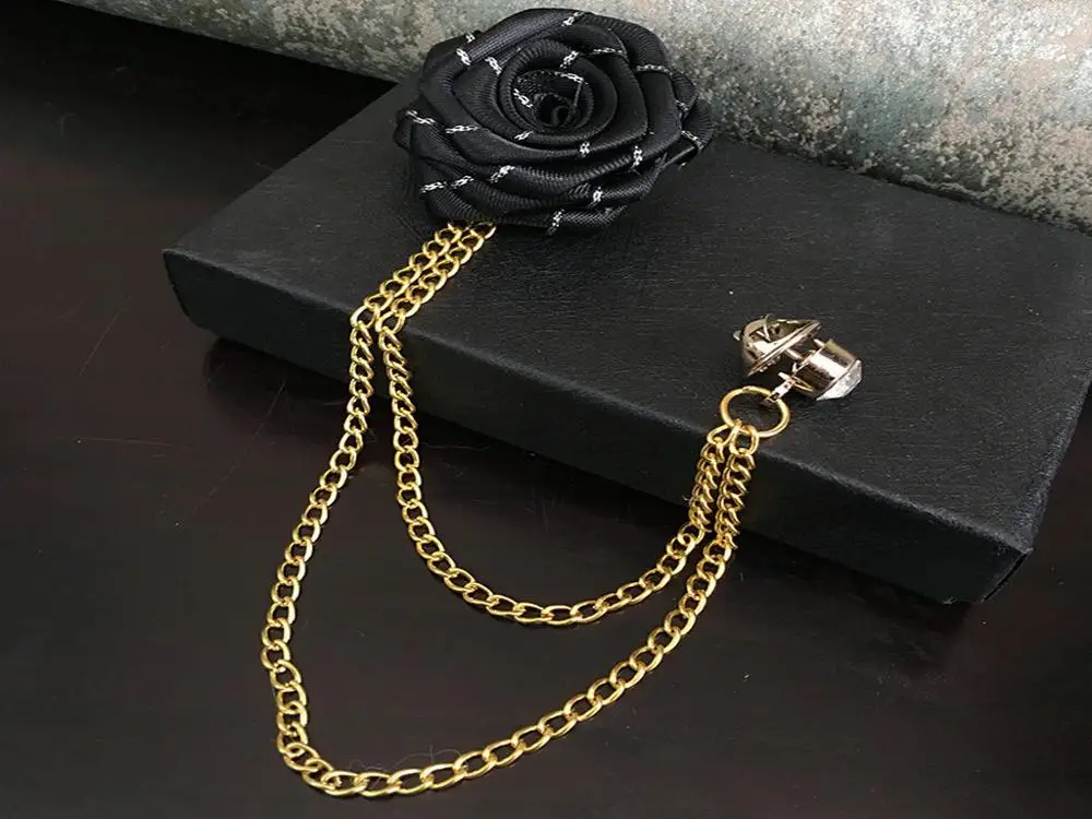 Flower Brooches Унисекс Франция романтический воротник лацкан булавка брошь лук галстук жениха свадебный костюм роза цветок цепь бабочка стразы аксессуары для корсажа - Цвет: Flower Brooches