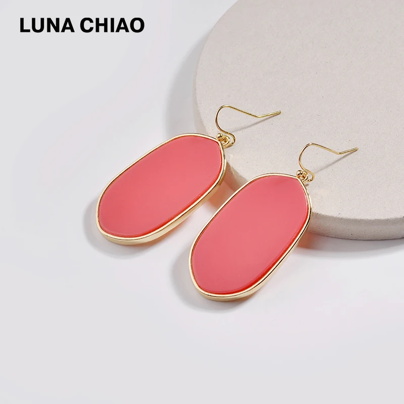 Женские серьги капельки LUNA CHIAO Популярные яркие акриловые пластины из смолы и 10