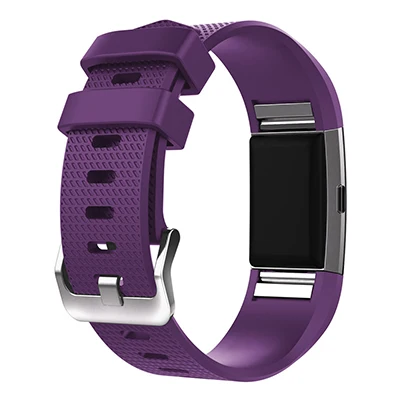Мягкий Силиконовый Браслет Смарт-часы для браслета FitBit Charge 2 ремешок сменный браслет наручных часов ремешок для умных часов ремешок красочный - Цвет ремешка: Deep purple