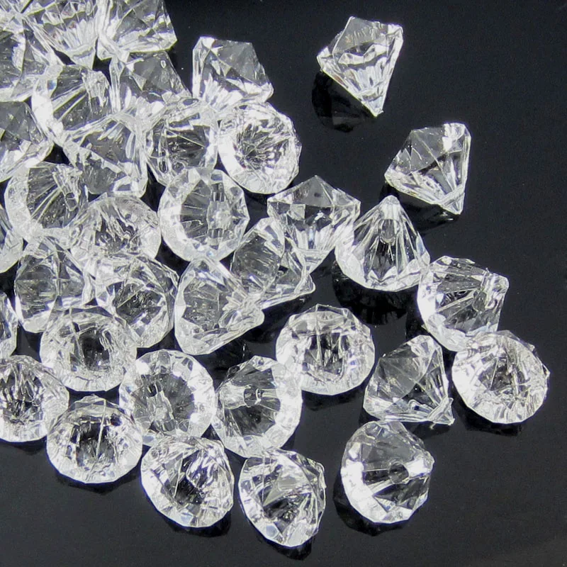 

50pcs Clear acrylic diamond gems faceted beads table vase filler pirate acrylic diamond crystal in Party DIY Decorations 12.0mm