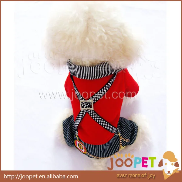 Мода красный 100% хлопок собака комбинезон полоса одежда для питомцев джинсы щенок