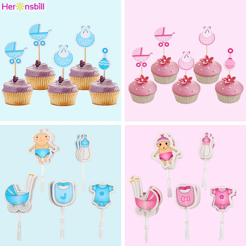 20 шт. бумажные верхушки для кексов украшения детского душа девочек и мальчиков