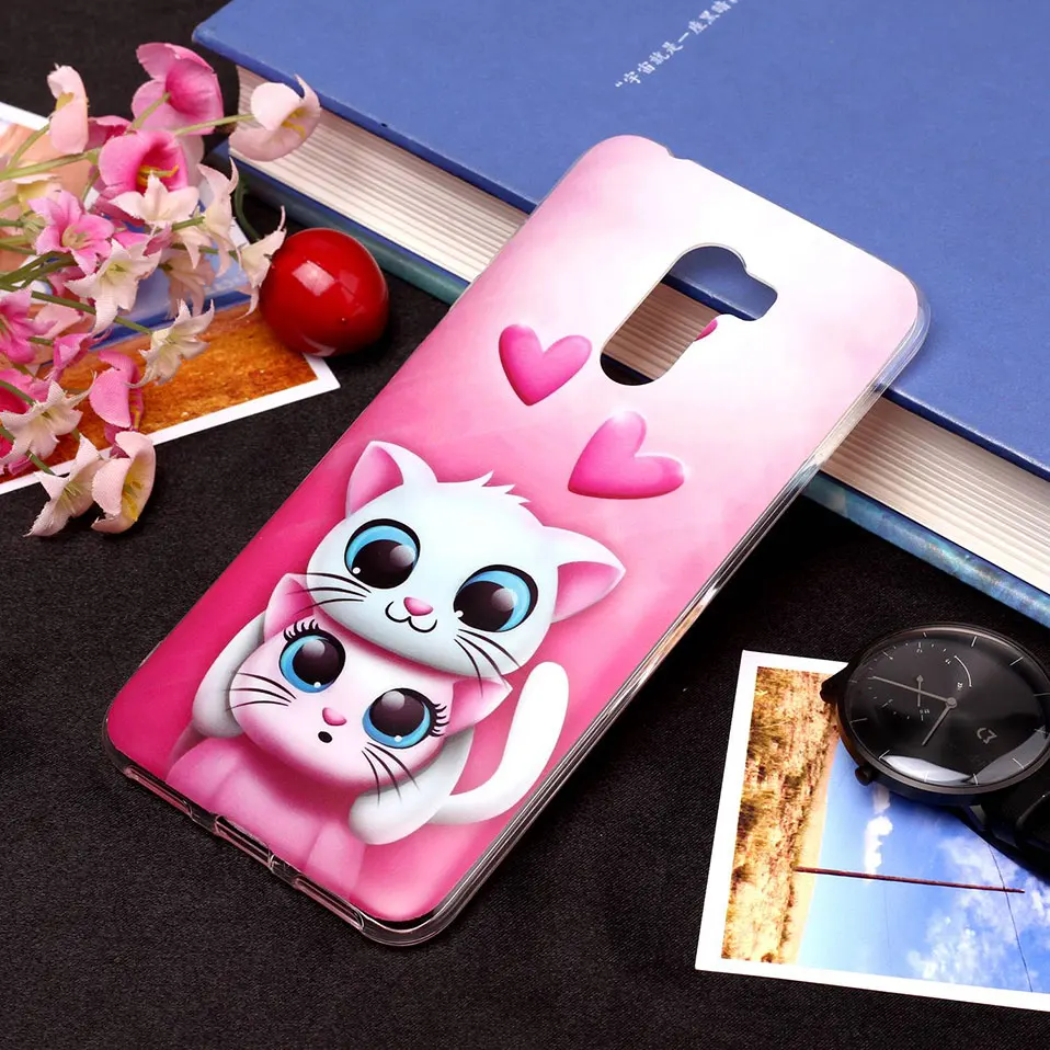 Cartoon Pink Cat Back Cover Cases For Redmi 4x TPU Phone Case Note 5 Pro Funda 4 Plus Coque Capa |