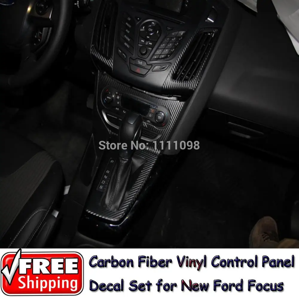 

10 x Carbon Fiber Vinyl Sticker Car CD Control Panel Stickers Special Designed for New Ford Focus
