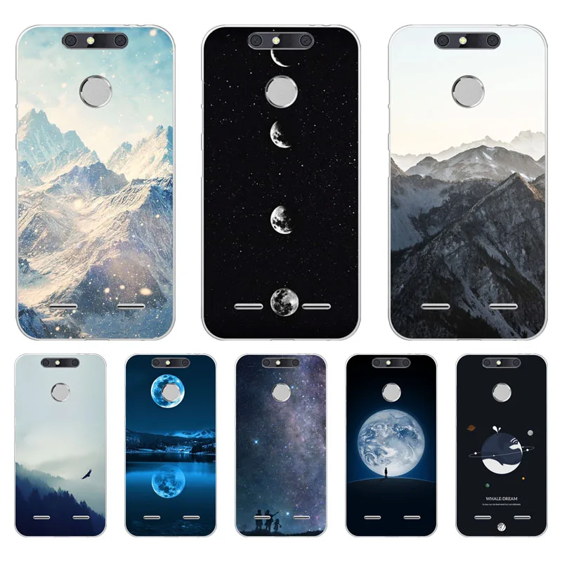 Zte blade v8 мини Чехол силиконовый пейзаж Живопись мягкий ТПУ задняя крышка для