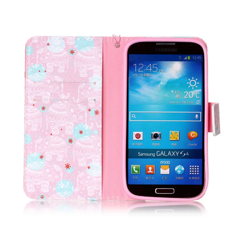 Живопись Флип Бумажник Кожаный Чехол Для Samsung Galaxy S4 I9500 роскошные Coque Обложка для