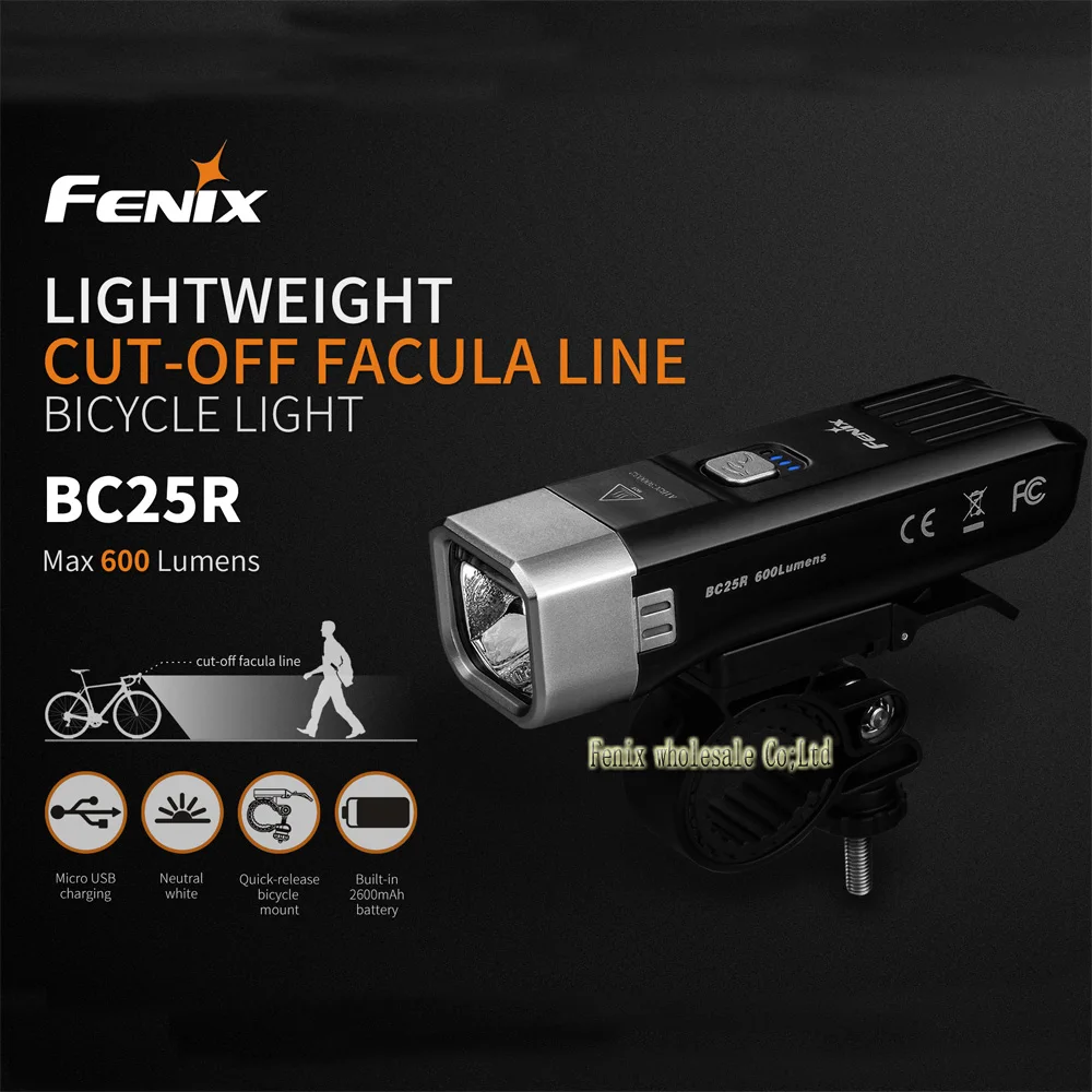 Фонарь велосипедный Fenix BC25R со светодиодной подсветкой высокой интенсивности и USB