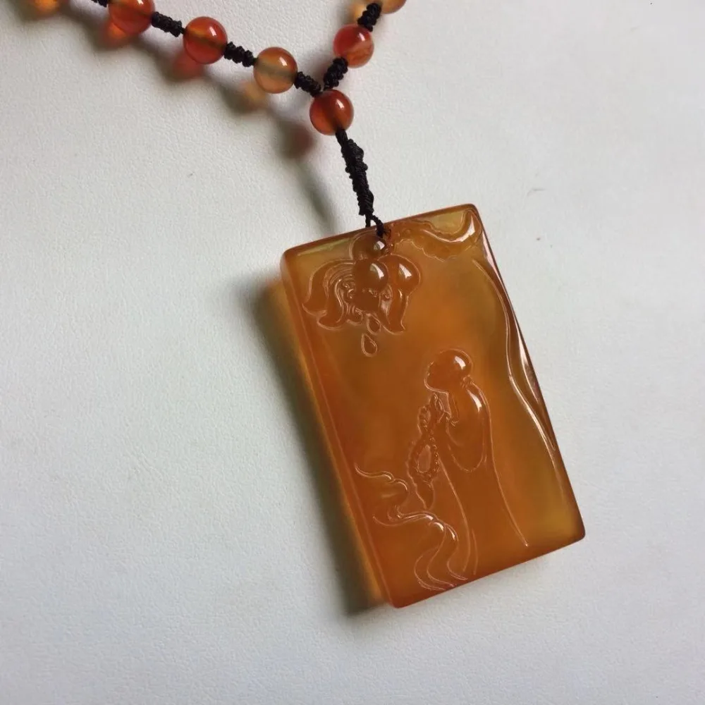 natural yellow agate stone beads neckalce pendant gem necklace for man woman gift wholesale ! | Украшения и аксессуары