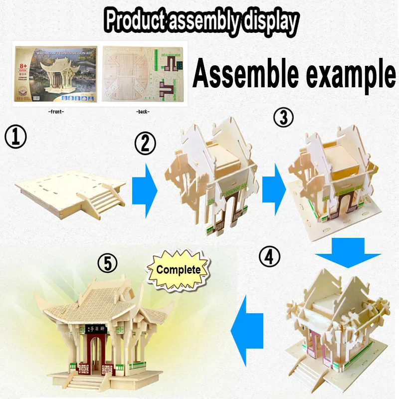 DIY лазерная резка 3D Классический пистолет деревянная головоломка обучающая