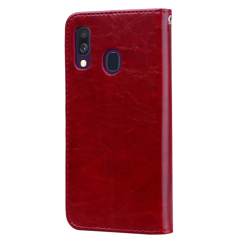 Роскошный кожаный флип-чехол для samsung Galaxy A40, чехол, мягкий силиконовый кошелек, подставка, флип-чехол для телефона, чехол для samsung A40, чехол