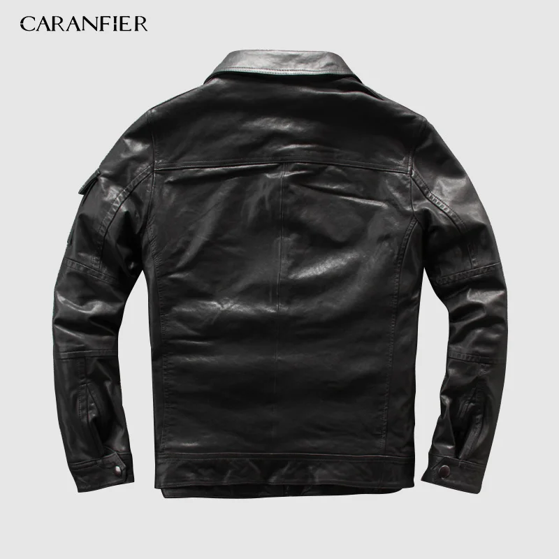 CARANFEIR 2019 100% мужская кожаная куртка из овечьей кожи новый стиль искусственная
