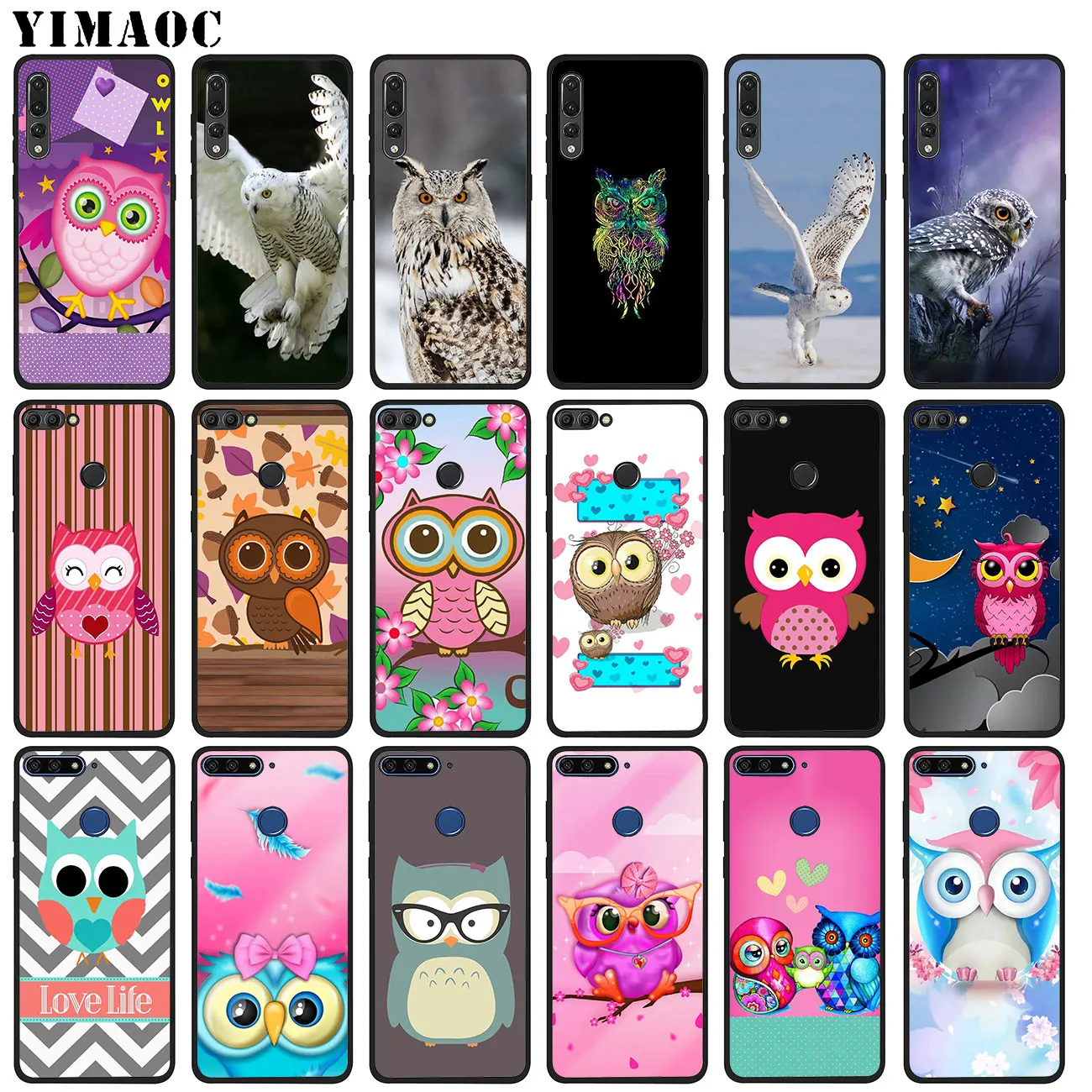 Мягкий силиконовый чехол YIMAOC для телефона Huawei P20 Pro P10 P9 P8 Lite Mini 2017 P Smart Z 2019 черный