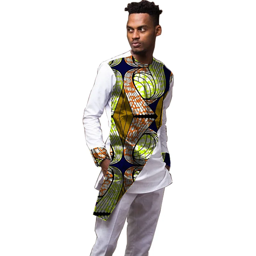 Модные мужские Африка праздничный Костюмы Анкара одежда Африканский принт Топы