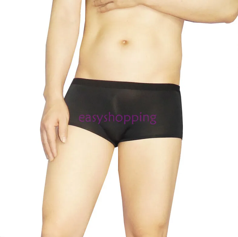 Бесплатная доставка мужские сексуальные гладкие шелковистые удобные боксеры