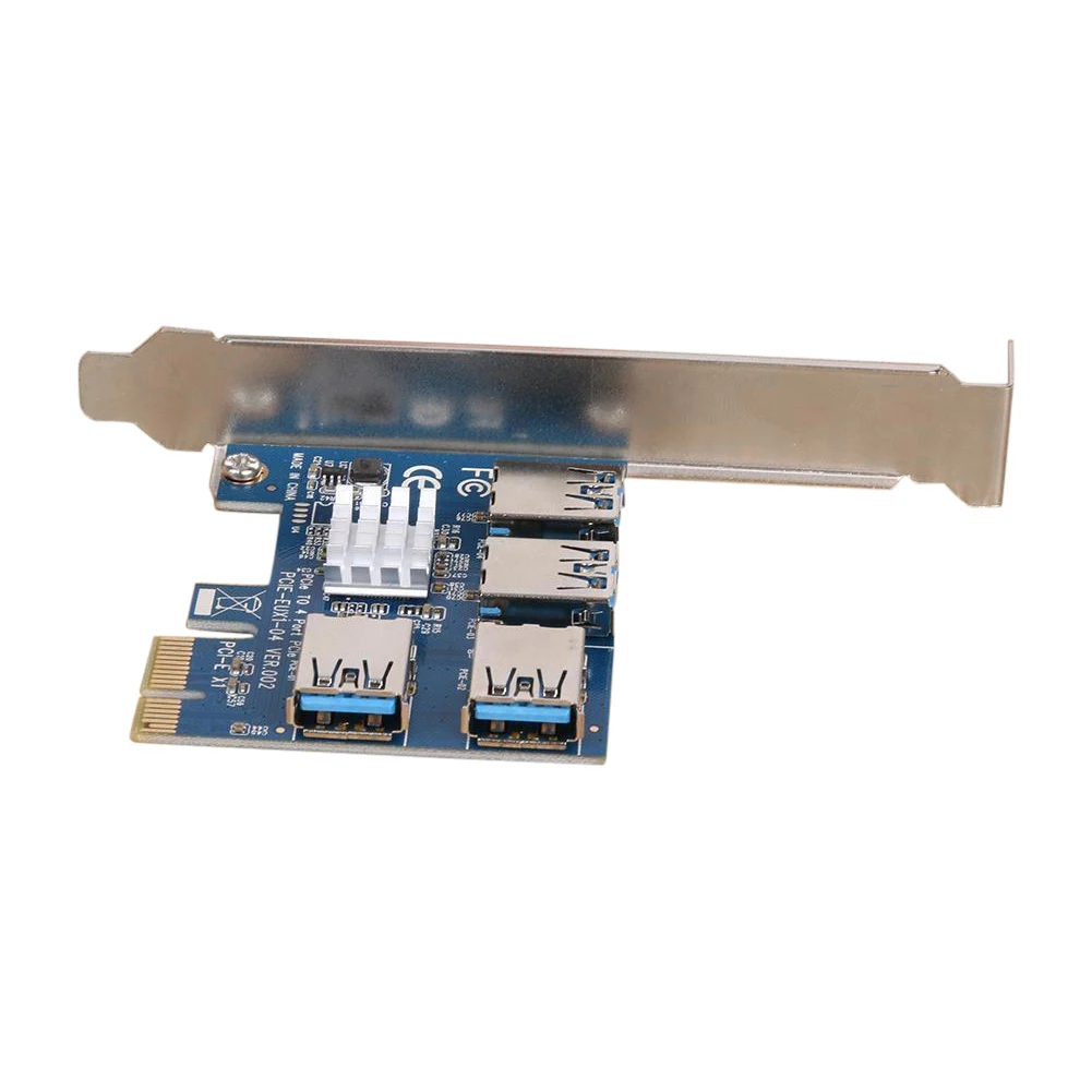 Новая Расширительная плата PCI с 1 на 4 слотами USB 3 0 преобразователь Adatper PCIE