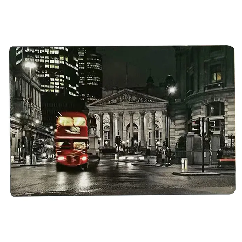 30X20 см винтажный Декор для дома металлическая вывеска лондонская телефонная будка мост настенное искусство Фреска Pin Up комната Parlors плакат паба для общественного пользования H6 - Цвет: F