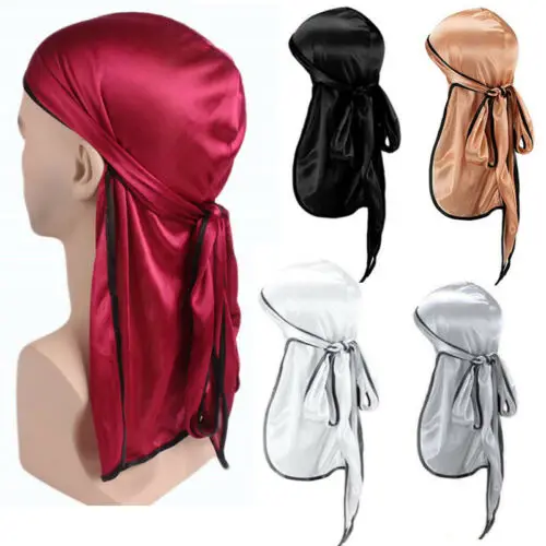 2019 Durag головной убор унисекс головная повязка Rapper Bboy Пиратская шапка гладкая