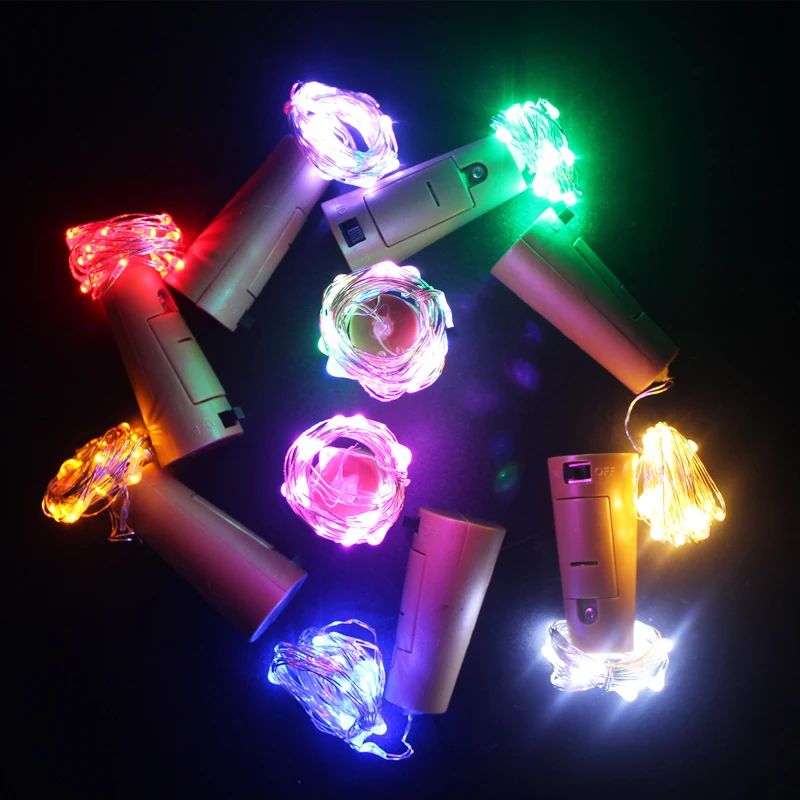 10 шт. 2 м 20LED лампа пробковая в форме бутылки затвор свет стекло вино светодиодные