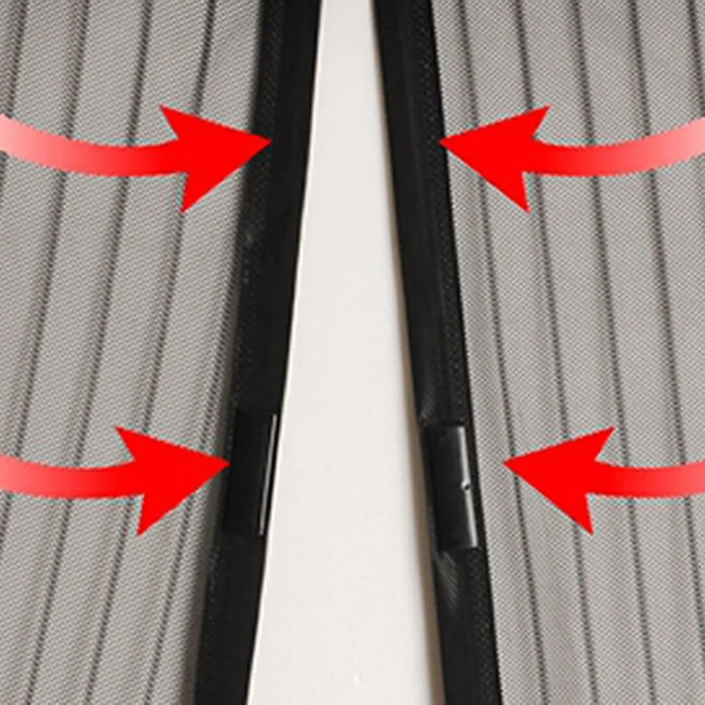 Черный Противомоскитный занавес без рук магнитный мягкий дверной экран прочная