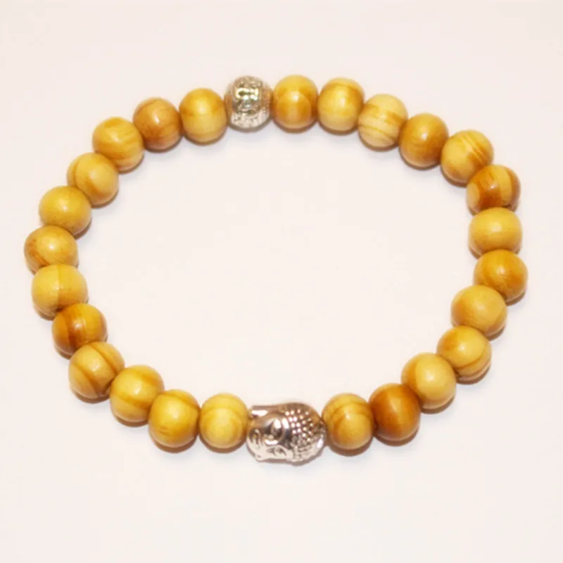 Браслет Sennier деревянный в виде головы Будды 8 мм|bracelet fashion|fashion braceletwood bracelet |