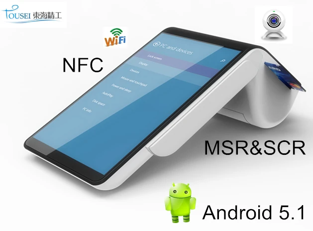 PT7003 pos система все в одном android 5 1 os портативный мобильный терминал с принтером