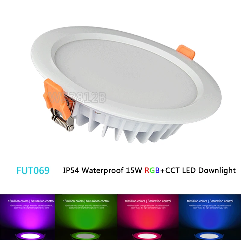 FUT069 Miboxer 15 Вт IP54 Водонепроницаемый RGB+ CCT светодиодный светильник с регулируемой яркостью AC86-265V круглый светильник 2,4 г B8 FUT092 пульт дистанционного управления