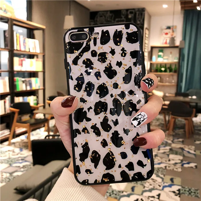 b Чехол TRISEOLY из золотистой фольги с леопардовым принтом для huawei P8 P9 P10 Lite Plus для mate 10 20 Pro Honor 6X9 8 Lite Nova 3 3i, мягкий чехол - Цвет: b