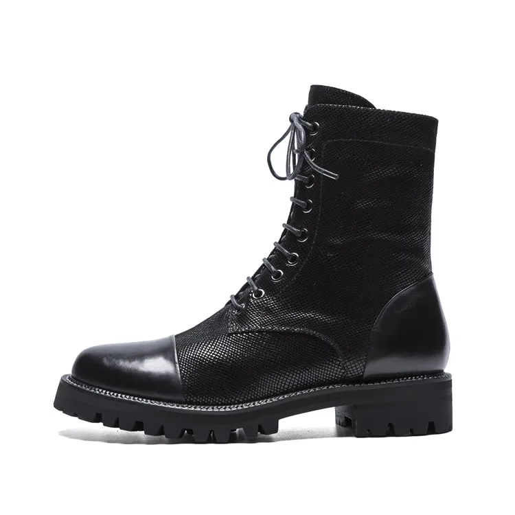 Женские ботильоны из овечьей шнуровки на низком каблуке размер 40|Женские